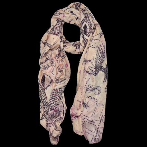 Harry Potter Marauder's Map Ladies Scarf - Picture 3 of 3